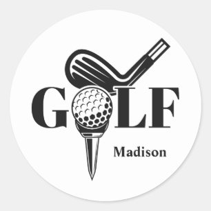 Eigen naam Golf Ronde Sticker