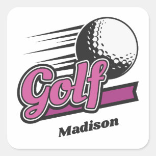 Eigen naam Golf Vierkante Sticker