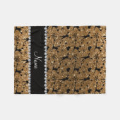 Eigen naam goudglitter cheerlead fleece deken (Voorkant (Horizontaal))