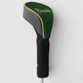 Eigen naam groen leder golfheadcover (Schuin)