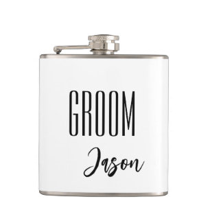 Eigen naam Groom Flask Heupfles