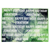 Eigen naam Happy Birthday Masculine Green Groot Cadeauzakje (Achterkant)