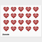 Eigen naam Happy Valentine's Day Red Glitter Hart Sticker (Vel)