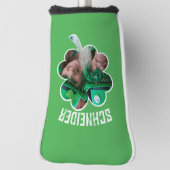 Eigen naam Ierse klaverfoto St Patricks Day Golfheadcover (Draai 90)