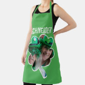 Eigen naam Ierse klaverfoto St Patricks Day Schort (Insitu)