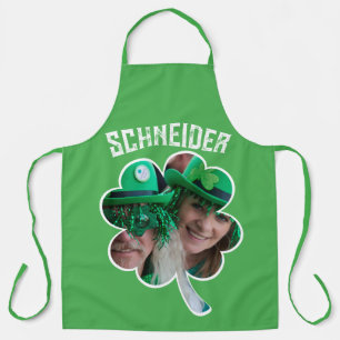 Eigen naam Ierse klaverfoto St Patricks Day Schort