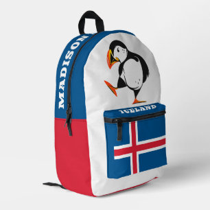Eigen naam IJsland Puffin Bedrukte Rugzak