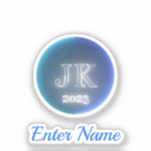 Eigen naam JK 2023 Logo Tiny Clear Vinyl Stickers (Voorkant)