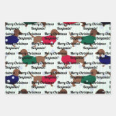 Eigen naam kerstdachshund Dog (3 vellen) Inpakpapier Vel (Voorkant)