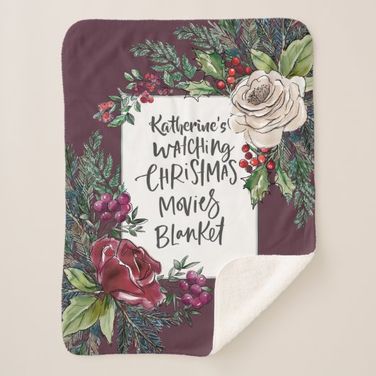 Eigen naam kerstfilm die feestdag bekijkt sherpa deken (Voorkant)