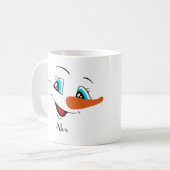 Eigen naam kerstsnowman Face Koffiemok (Voorkant links)