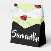 Eigen naam ladybugs patroon bedankdoosjes (Voorkant Zijde)