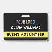 Eigen naam logo op Black Badge voor vrijwilligers (Achterkant)