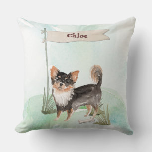 Eigen naam Long Hazard Chihuahua Pet Dog Kussen