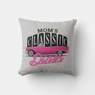 Eigen naam mam Faux Neon 50's Klassieke auto Kussen
