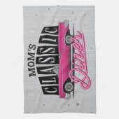 Eigen naam mam Faux Neon 50's Klassieke auto Theedoek (Verticaal)