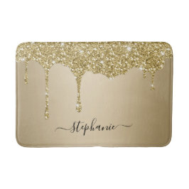 Eigen naam Manuscript Gold Glitter Sparkle Bath Ma Badmat