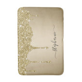 Eigen naam Manuscript Gold Glitter Sparkle Bath Ma Badmat (Voorkant Verticaal)