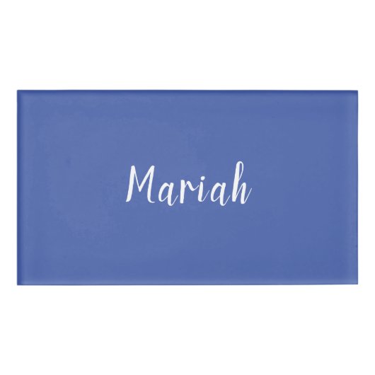 Eigen naam Minimalist Plain Calligrafie Script Bla Naambadge (Voorkant)