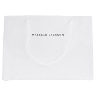 Eigen Naam Minimalistisch Modern Eenvoudig Zwart W Groot Cadeauzakje