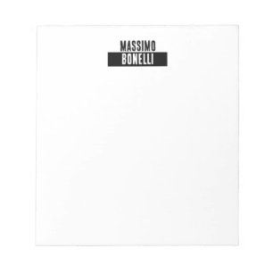 Eigen naam minimalistisch modern sober zwart wit notitieblok