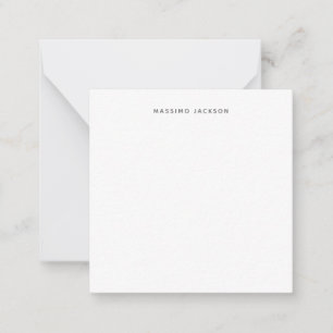Eigen naam minimalistisch modern sober zwart wit notitiekaartje