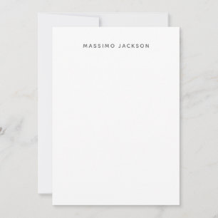 Eigen naam minimalistisch modern sober zwart wit notitiekaartje