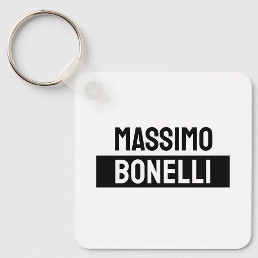 Eigen naam minimalistisch modern sober zwart wit sleutelhanger (Voorkant)