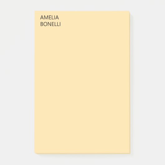 Eigen Naam Modern Minimaal Professioneel Beige Post-it® Notes (Voorkant)