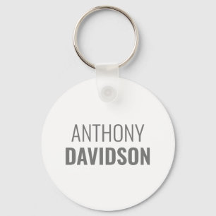 Eigen Naam Modern Minimalistisch Elegant Professio Sleutelhanger