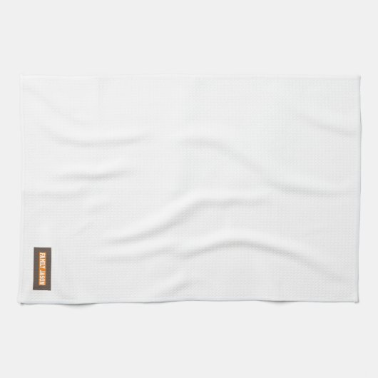 Eigen naam monogram modern design trendy white theedoek (Horizontaal)