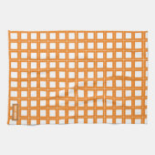 Eigen naam monogram stijlvol patroon wit sinaasapp theedoek (Horizontaal)