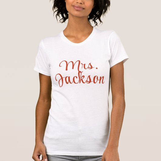 Eigen naam Mrs Bride T-shirt (Voorkant)