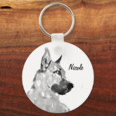 Eigen naam of tekst Duitse herdershond pet Sleutelhanger (Voorkant)
