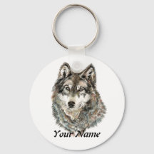 Eigen naam of tekst Wolf waterverf Dier