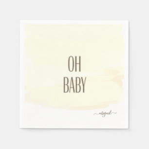 Eigen naam Oh Baby Yellow Splash Baby shower Servet