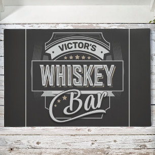 Eigen naam Oude luxe quorelabel Whiskey Bar Deurmat