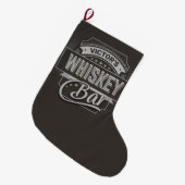 Eigen naam Oude luxe quorelabel Whiskey Bar Grote Kerstsok (Voorkant (Hangend))