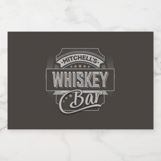 Eigen naam Oude luxe quorelabel Whiskey Bar Likeurfles Etiket (Enkel label)