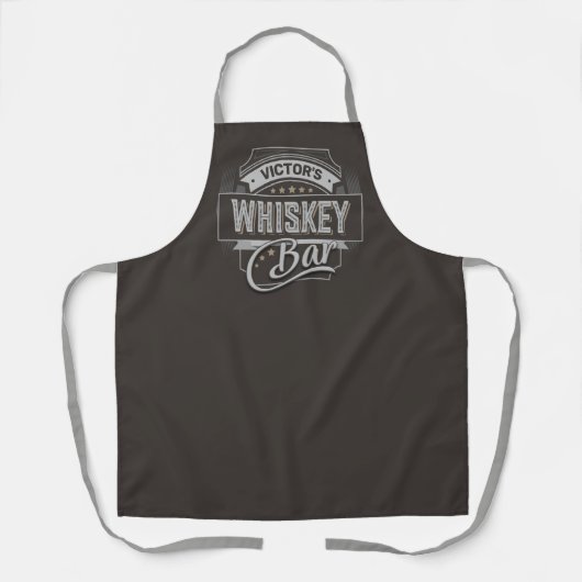 Eigen naam Oude luxe quorelabel Whiskey Bar Schort (Voorkant)