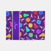 Eigen naam paarse kermispompkamers fleece deken (Voorkant (Horizontaal))