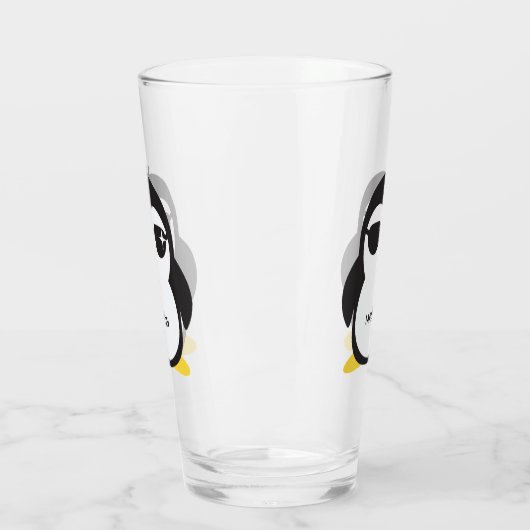 Eigen naam Penguin pint glas (Links)