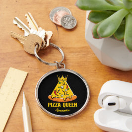 Eigen naam Pizza Queen Sleutelhanger