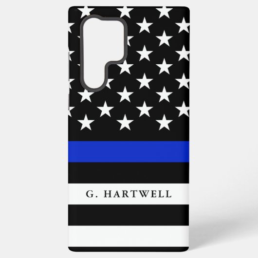 Eigen naam Politie Vlag Samsung Galaxy Hoesje (Achterkant)