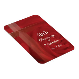 Eigen naam Priest Jubileum Ordination Red Rose Magneet