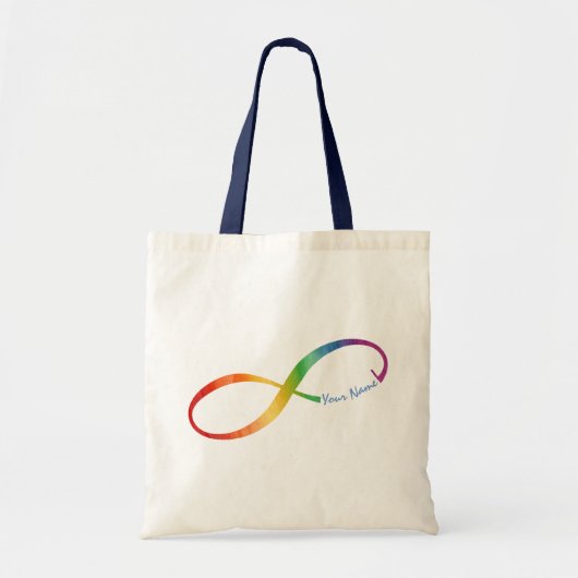 Eigen naam Rainbow Infinity Tote Bag (Voorkant)