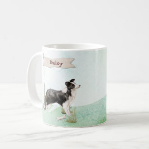 Eigen naam rand Collie Pet Dog Koffiemok