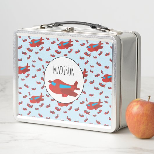 Eigen naam rode en blauwe vliegtuigpatroon (In situ)