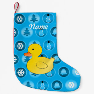 Eigen naam rubbereend blauw kerstcirkels kleine kerstsok