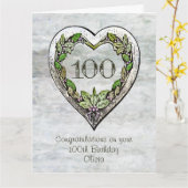 Eigen naam Rustic 100th Birthday Kaart (Gele Bloem)